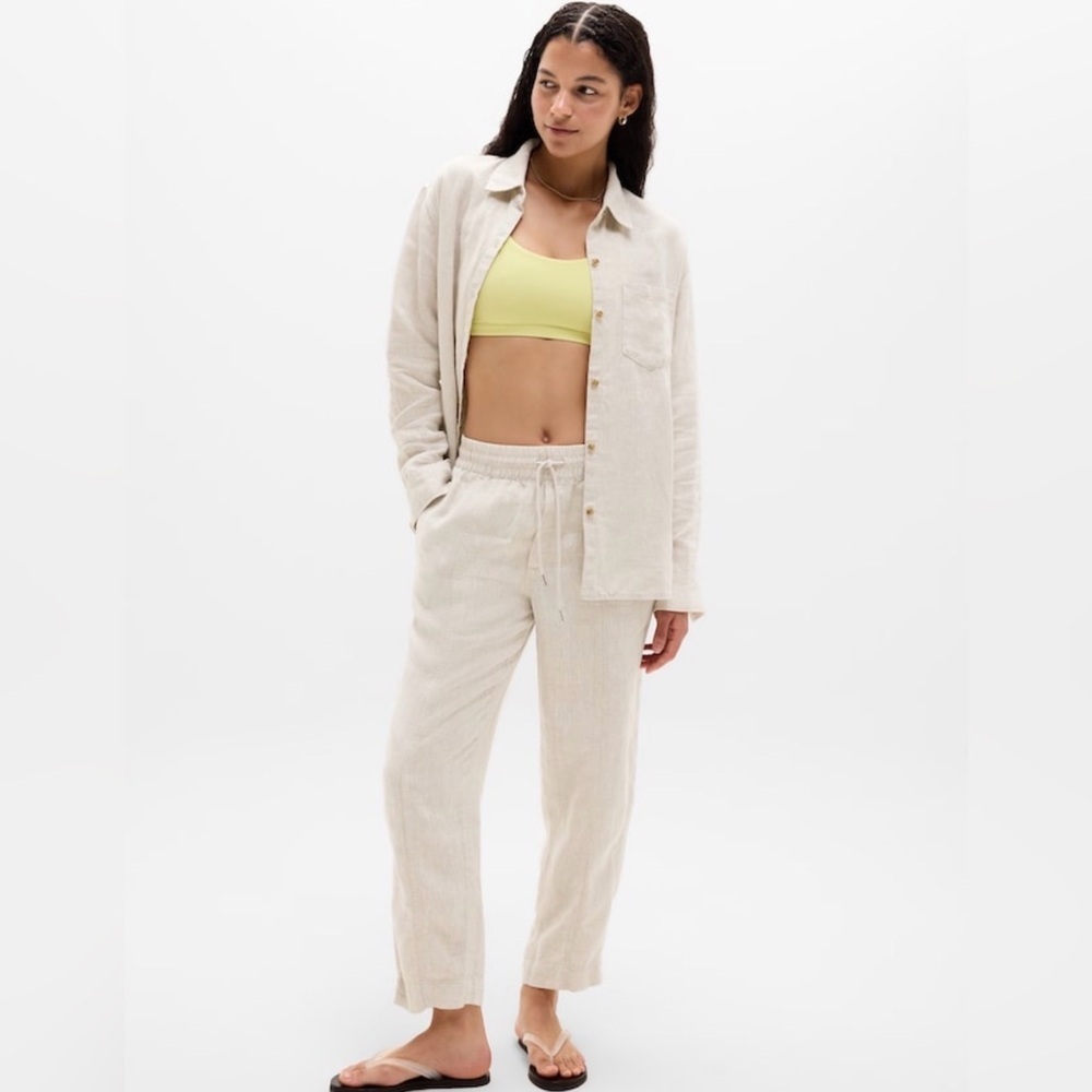 NWT Athleta Undyed Retreat Linen Shirt Size L (#850931)